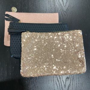 Ipsy clutch bundle (three zippered bags)